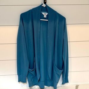 Athleta Girl Teal Open Front Cardigan pockets XXL/16